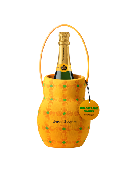 VEUVE CLICQUOT CHAMPAGNE BRUT WITH SUN HOLDER COOLER BUCKET 750ML WINE