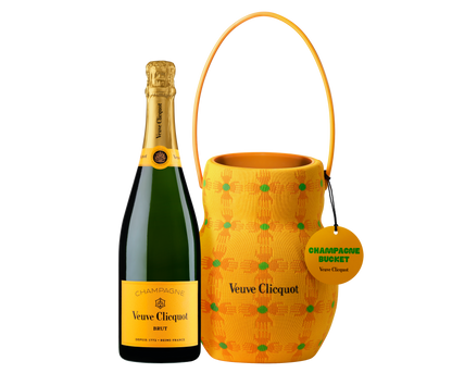 VEUVE CLICQUOT CHAMPAGNE BRUT WITH SUN HOLDER COOLER BUCKET 750ML WINE
