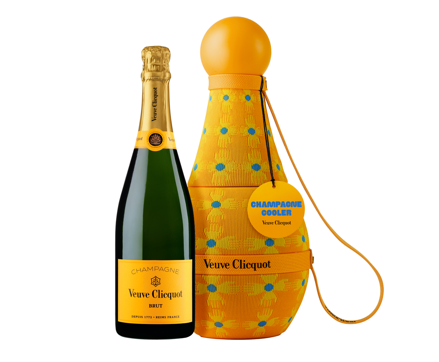 VEUVE CLICQUOT CHAMPAGNE BRUT WITH SUN TOTEM COOLER GIFT BOX 750ML WINE