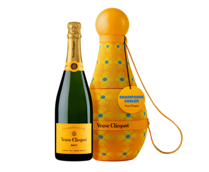 VEUVE CLICQUOT CHAMPAGNE BRUT WITH SUN TOTEM COOLER GIFT BOX 750ML WINE