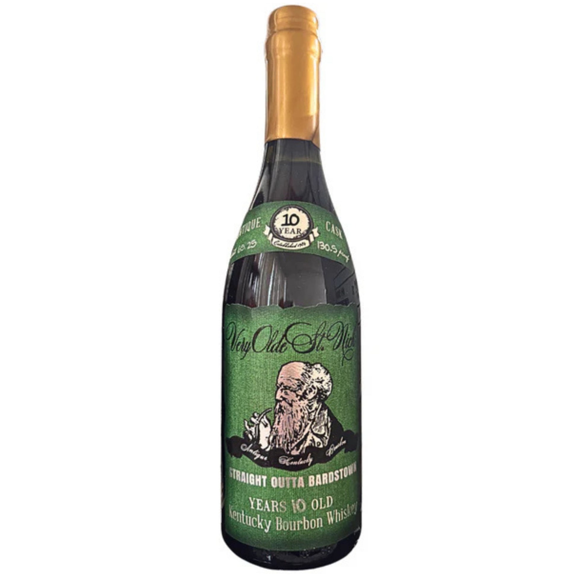 VERY OLDE ST NICK BOURBON WHISKEY STRAIGHT ANTIQUE CASK OUTTA BARDSTOWN RESERVE KENTUCKY 10YR 750ML LIQ
