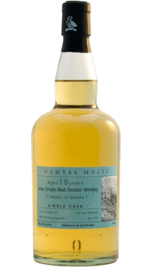 WEMYSS MALTS SCOTCH SINGLE MALT SINGLE CASK ISLAY A MATTER OF SMOKE 92PF 15YR 750ML Spirits