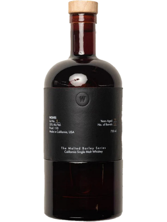 WOLVES WHISKEY SINGLE MALT MALTED BARLEY SERIES LOT 1 CALIFORNIA 750ML LIQ