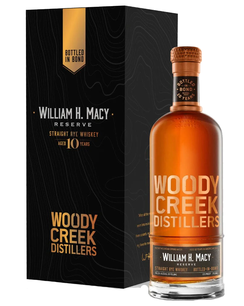WILLIAM H MACY WOODY CREEK WHISKEY RYE RESERVE BOTTLE IN BOND COLORADO 750ML LIQ