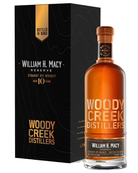 WILLIAM H MACY WOODY CREEK WHISKEY RYE RESERVE BOTTLE IN BOND COLORADO 750ML LIQ
