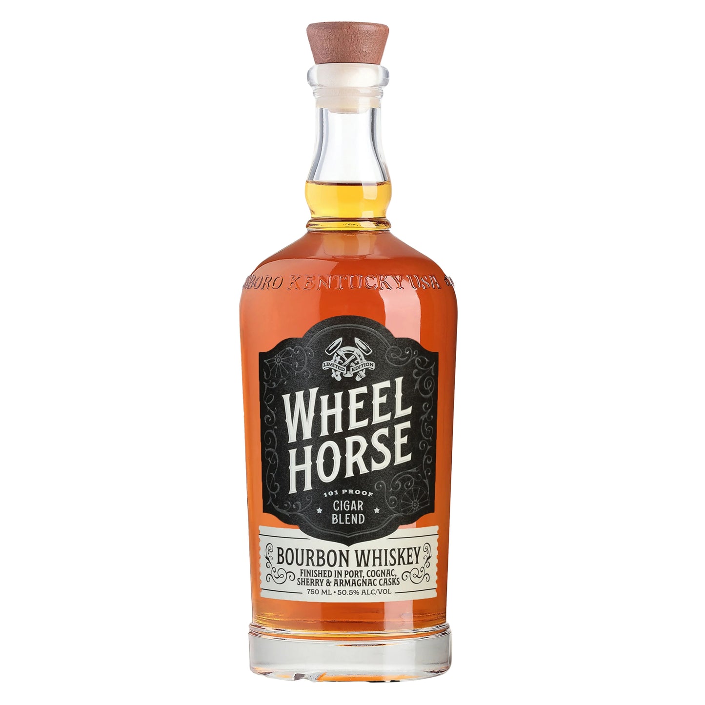 WHEEL HORSE BOURBON CIGAR BLEND FINISHED IN PORT COGNAC SHERRY & ARMAGNAC CASKS KENTUCKY 750ML