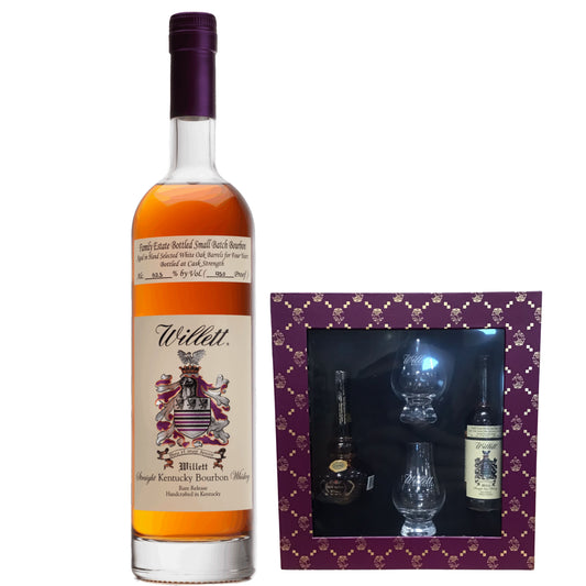 Willett Bourbon Cask Strength 4YR + Willett Gift Set With Glasses