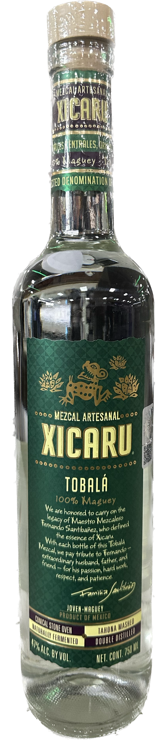 XICARU MEZCAL ARTESANAL TOBALA JOVEN MAGUEY 750ML LIQ