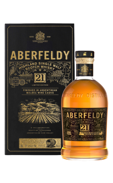 ABERFELDY SCOTCH SINGLE MALT FINISHED IN ARGENTINIAN MALBEC WINE CASK 21YR 750ML LIQ