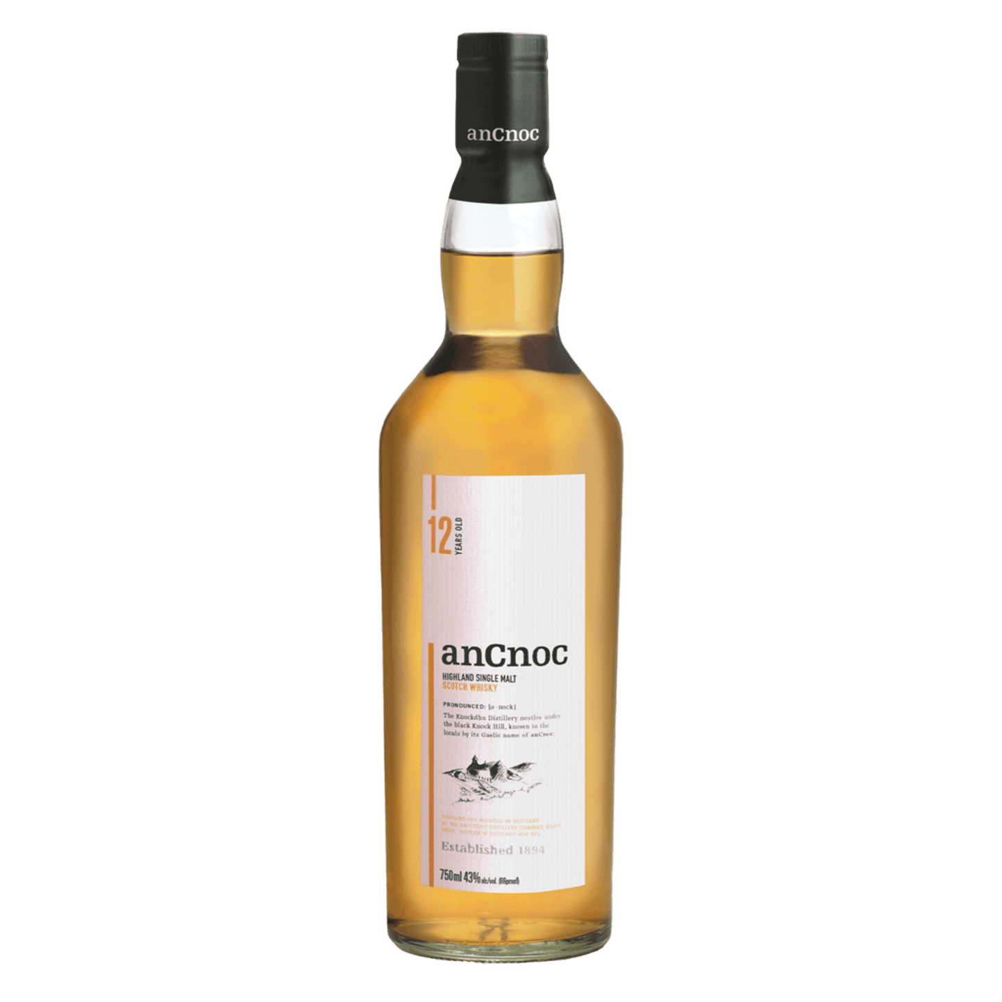 ANCNOC SCOTCH SINGLE MALT HIGHLAND 12YR 86PF 750ML Spirits