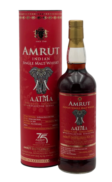 AMRUT AATMA WHISKEY SINGLE MALT COLLECTOR SERIES SINGLE CASK OLOROSO CHERRY BUTT CASK 8YR INDIA 750ML LIQ
