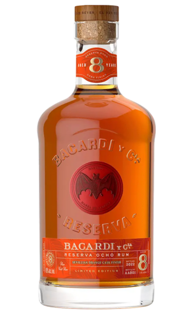 BACARDI RUM RESERVA OCHO SEVILLIAN ORANGE CASK FINISH LIMITED EDITION PUERTO RICO 8YR 750ML LIQ