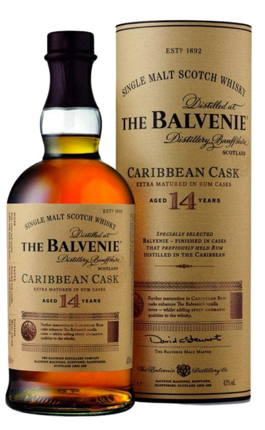 BALVENIE SCOTCH SINGLE BARREL CARIBBEAN CASK 14YR 200ML LIQ