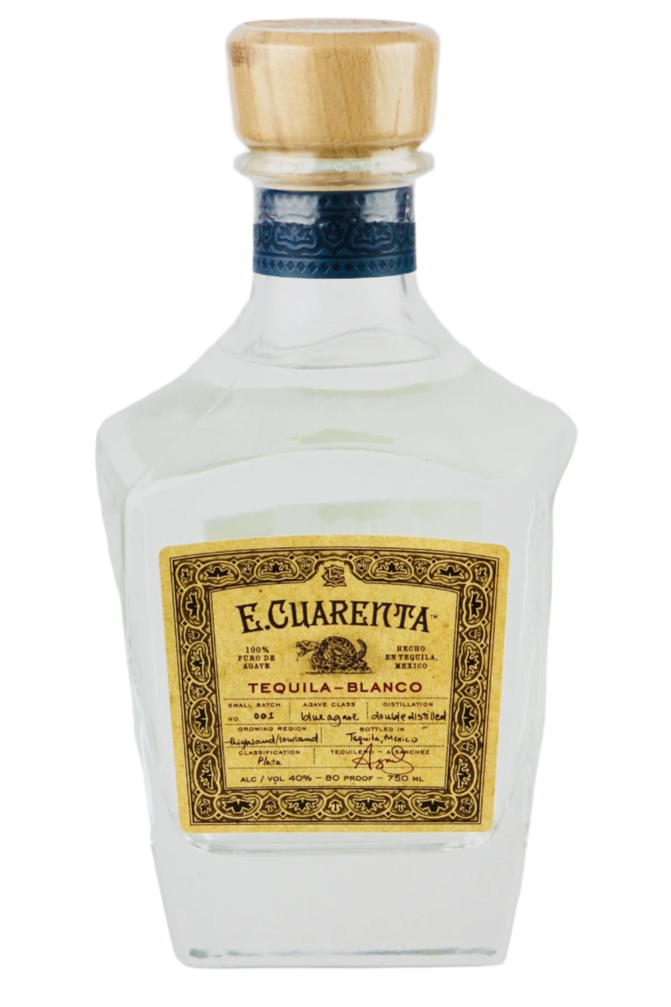 E CUARENTA TEQUILA BLANCO 750ML Spirits