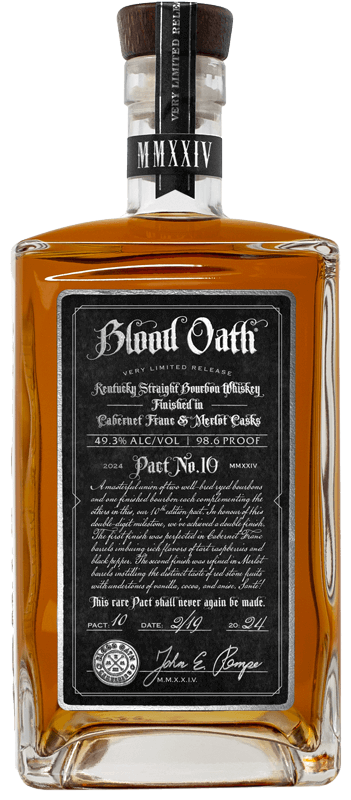 BLOOD OATH PACT NO 10 BOURBON FINISHED IN CABERNET FRANC & MERLOT CASK KENTUCKY 750ML LIQ