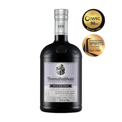 BUNNAHABHAIN SCOTCH SINGLE MALT RUBY PORT CASK FINISH FEIS ILE 2024 14YR 700ML LIQ