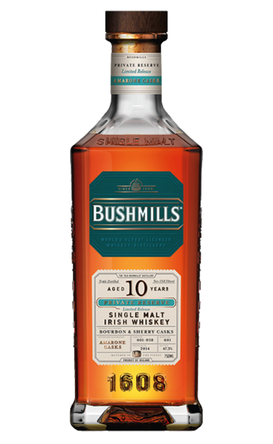 BUSHMILLS WHISKEY SINGLE MALT AMARONE CASKS PRIVATE RESERVE LIMITED RELEASE IRISH 10YR 750ML LIQ