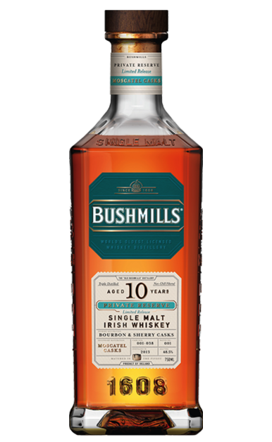 BUSHMILLS WHISKEY SINGLE MALT MOSCATEL CASKS PRIVATE RESERVE LIMITED RELEASE IRISH 10YR 750ML LIQ