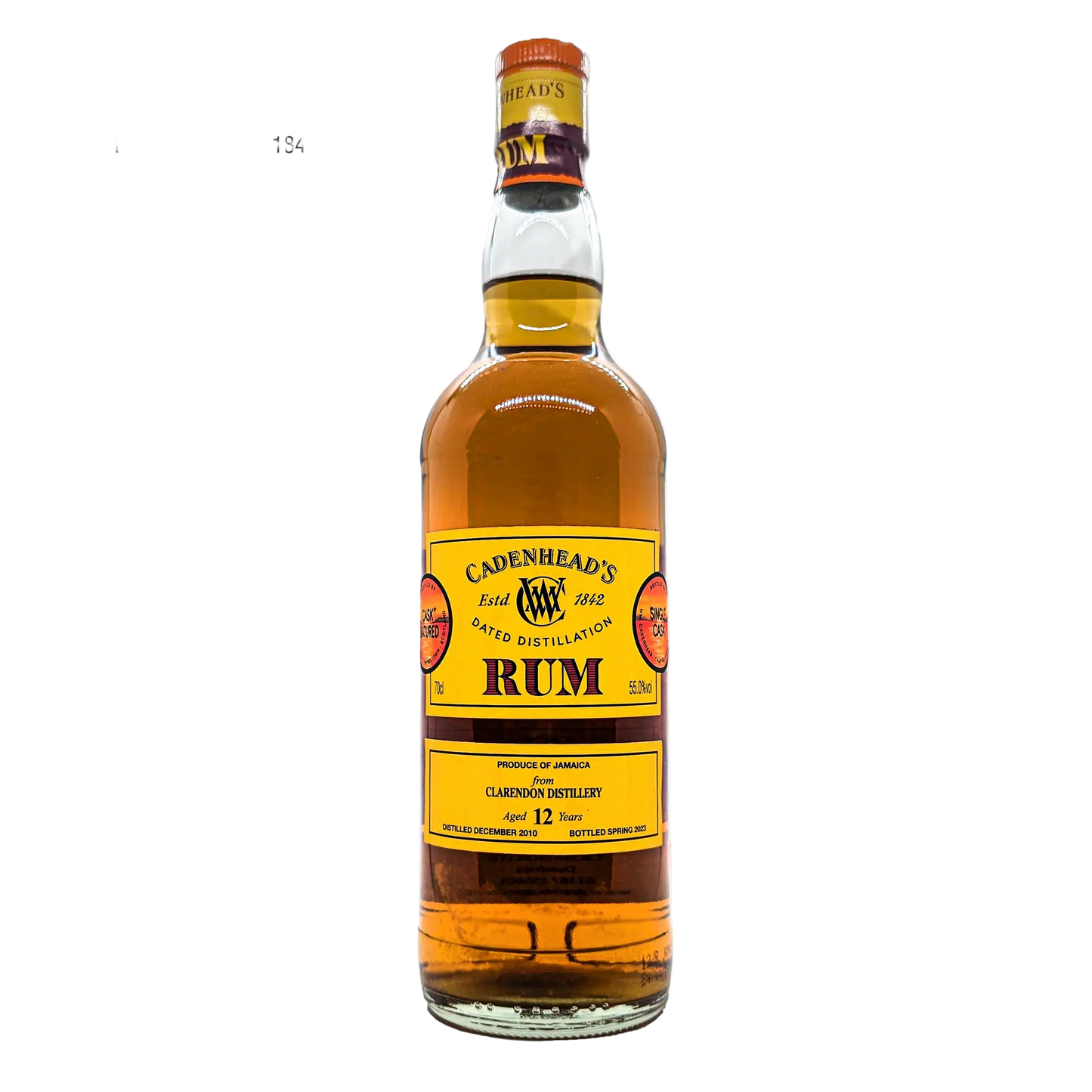CADENHEADS RUM CLARENDON DISTILLERY JAMAICA 12YR 750ML LIQ