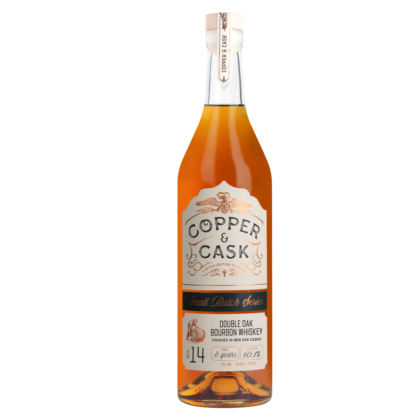 COPPER & CASK BOURBON DOUBLE OAK SMALL BATCH SERIES INDIANA 7YR 750ML