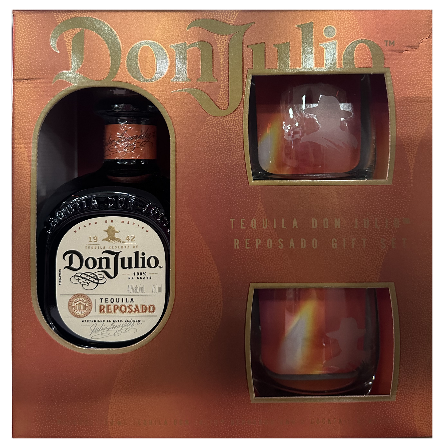 DON JULIO TEQUILA REPOSADO W/ 2 ROCK GLASSES 750ML - Remedy Liquor