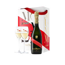 GH MUMM CHAMPAGNE BRUT GRAND CORDON FRANCE W/2 FLUTE 750ML Wine