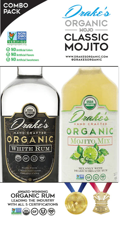 DRAKES RUM WHITE ORGANIC GFT PK W/ MOJITO MIX COLOMBIA 750ML Spirits