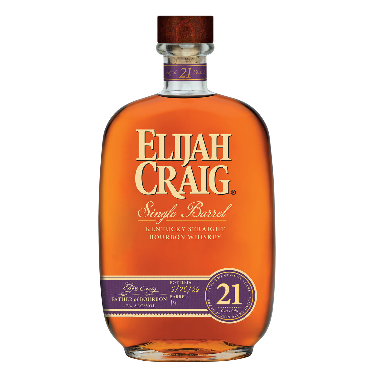 ELIJAH CRAIG BOURBON SINGLE BARREL KENTUCKY 21YR 750ML LIQ