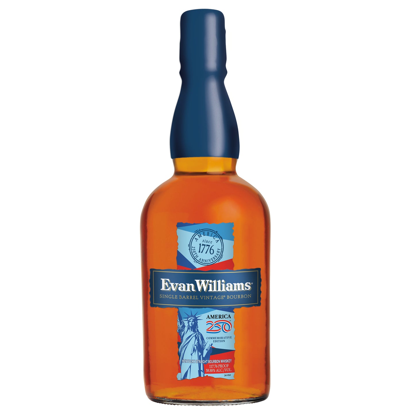 EVAN WILLIAMS BOURBON SINGLE BARREL LIMITED 250TH AMERICA COMMEMORATIVE EDITION KENTUCKY 750ML LIQ