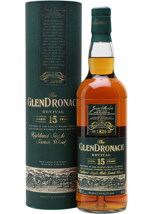 GLENDRONACH SCOTCH SINGLE MALT SHERRY CASK MATURED HIGHLAND 15YR 700ML Spirits
