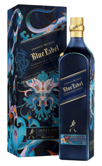 JOHNNIE WALKER BLUE LABEL SCOTCH BLENDED YEAR OF WOOD DRAGON X JAMES JEAN LIMITED EDITION 750ML