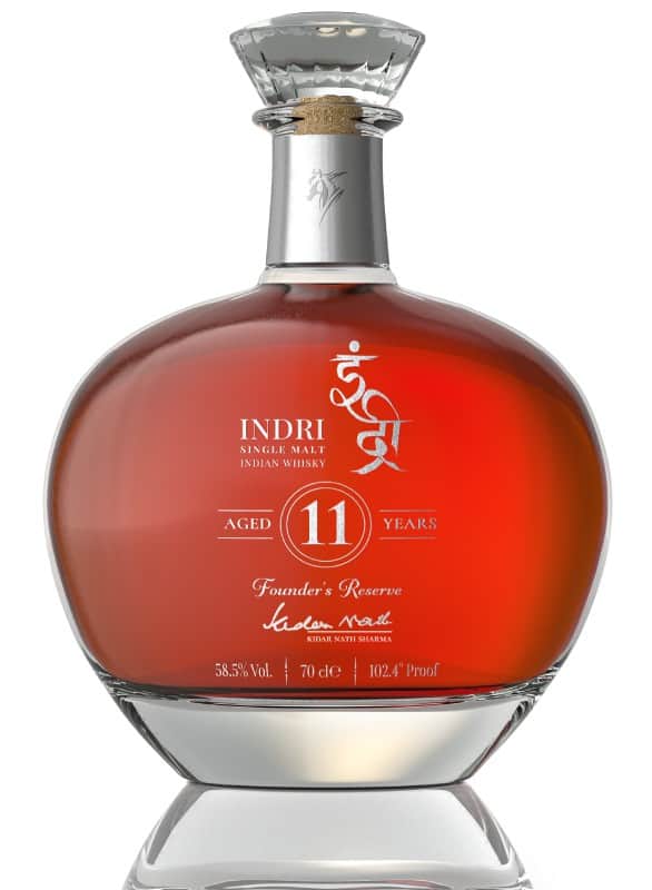 INDRI FOUNDERS RESERVE WHISKEY TROPICAL AGEING INDIA 2013-2024 11YR 700ML LIQ