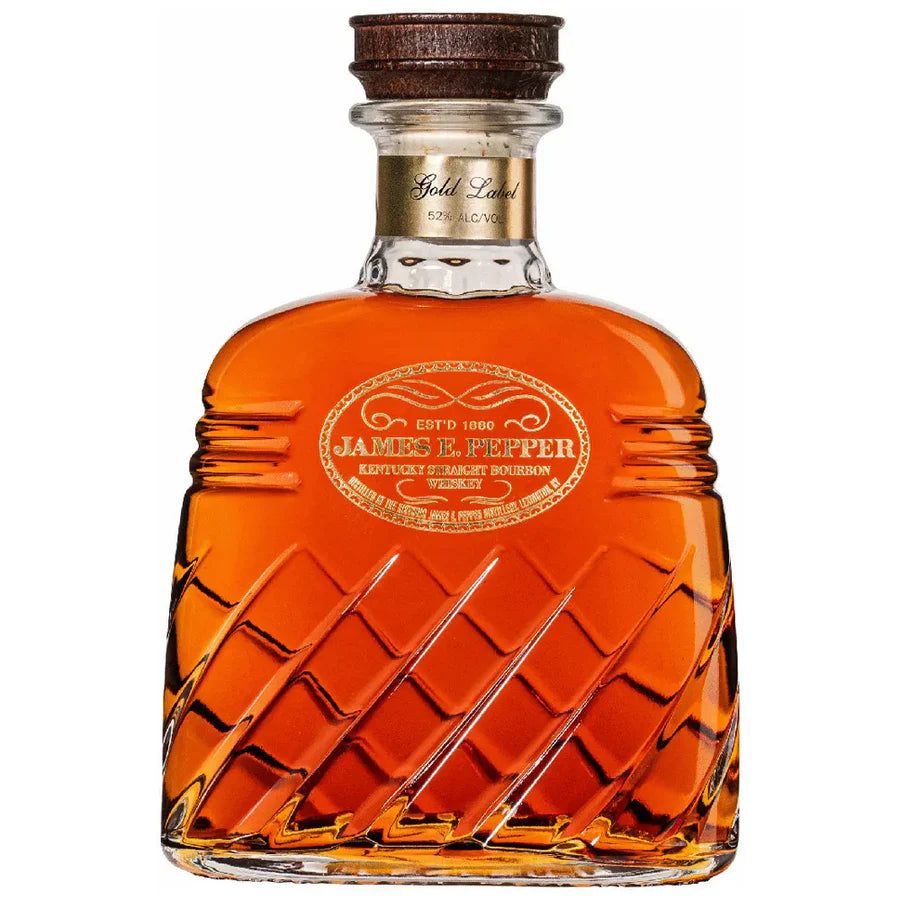 JAMES E PEPPER BOURBON GOLD LABEL DECANTER BARREL PROOF 750ML