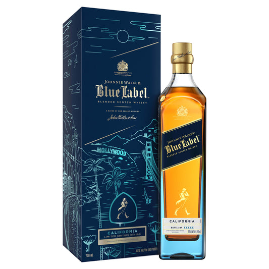 JOHNNIE WALKER SCOTCH BLENDED BLUE LABEL CALIFORNIA LIMITED EDITION 750ML