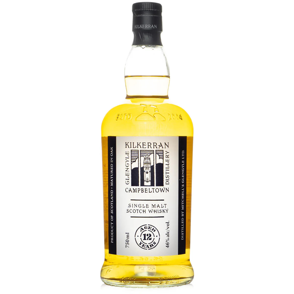 KILKERRAN SCOTCH SINGLE MALT MATURED IN OAK CAMPBELTOWN 12YR 700ML Spirits