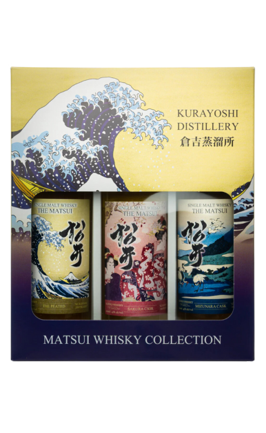 KURAYOSHI MATSUI WHISKEY ( PEATED, SAKURA CASK, MIZUNARA ) JAPAN 3X200ML LIQ