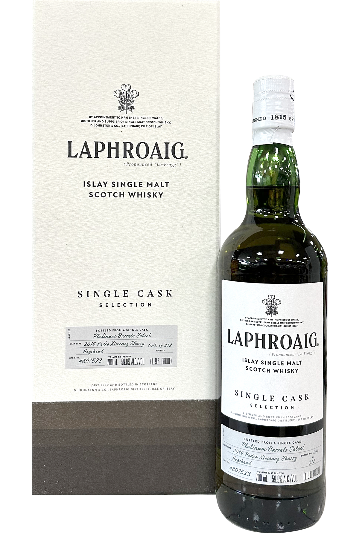 LAPHROAIG SCOTCH SINGLE MALT LIMITED SINGLE CASK SELECTION PX LAPHROAIG SCOTCH SINGLE MALT LIMITED SINGLE CASK SELECTION PX