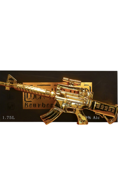 LOCK AND LOAD BOURBON WHISKEY GOLDEN CARBINE RIFLE 1.75LI LIQ