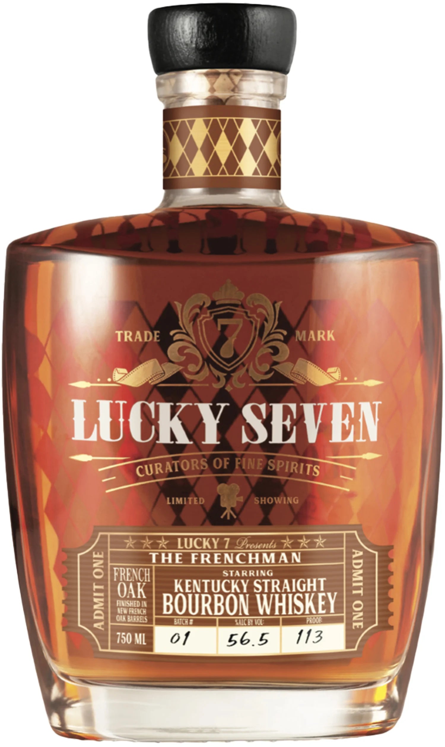 LUCKY SEVEN THE FRENCHMAN BOURBON STRAIGHT KENTUCKY 750ML LIQ