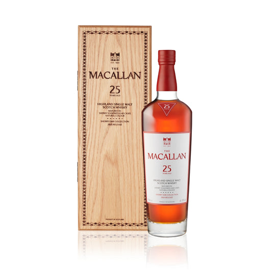 MACALLAN SCOTCH SINGLE MALT SHERRY CASK 86PF 25YR 750ML Spirits
