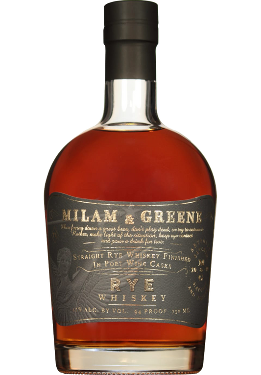 MILAM & GREENE WHISKEY RYE TEXAS 750ML LIQ