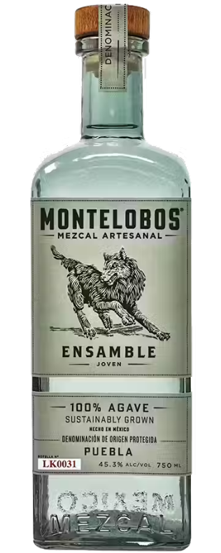 MONTELOBOS MEZCAL ARTESANAL ENSAMBLE JOVEN PUEBLA MEXICO 750ML LIQ