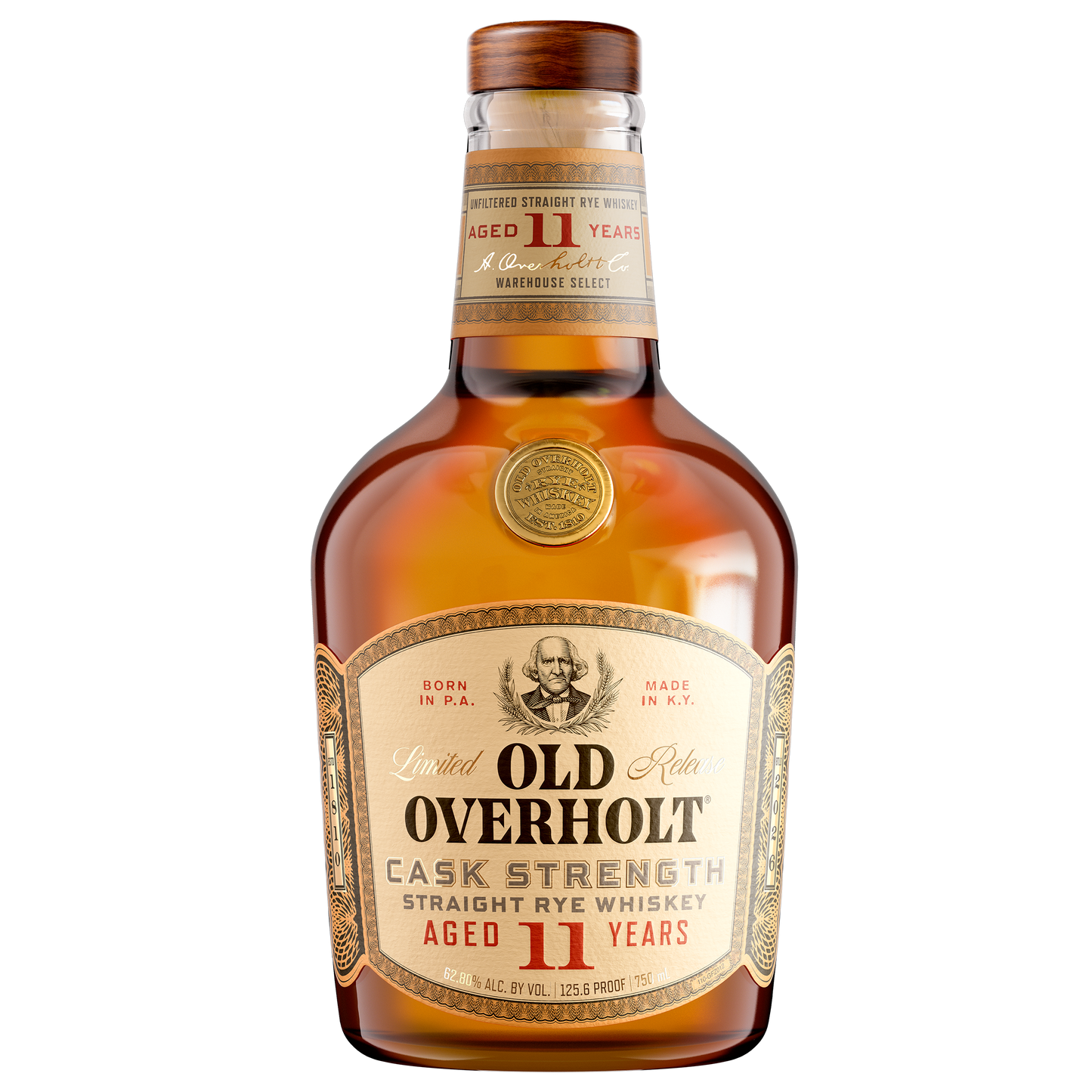 OLD OVERHOLT WHISKEY RYE LIMITED RELEASE CASK STRENGTH KENTUCKY 11YR 125.6PF 750ML