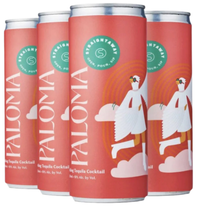 STRAIGHTAWAY SPARKLING TEQUILA PALOMA COCKTAIL 4X250ML CANS