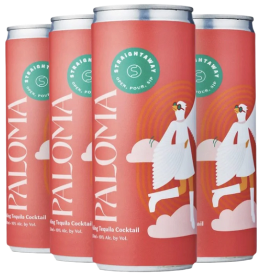 STRAIGHTAWAY SPARKLING TEQUILA PALOMA COCKTAIL 4X250ML CANS