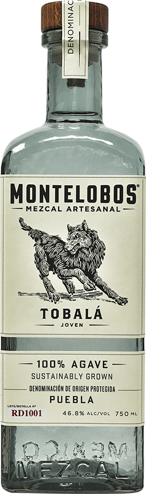 MONTELOBOS MEZCAL ARTESANAL TOBALA JOVEN PUEBLA MEXICO 750ML