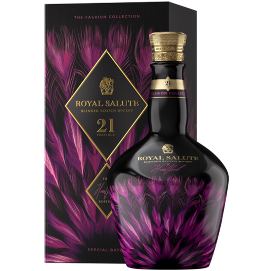 CHIVAS BROTHERS ROYAL SALUTE X HARRIS REED SCOTCH BLENDED LIMITED FASHION EDITION PURPLE BOTTLE 21YR 700ML LIQ