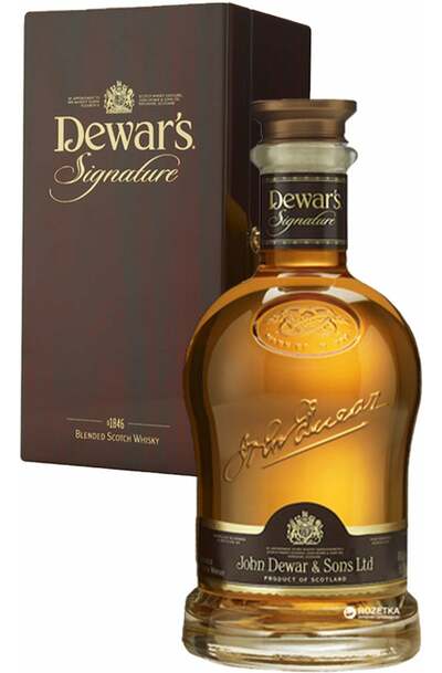 DEWARS SCOTCH BLENDED SIGNATURE WOODEN GIFT BOX 750ML LIQ
