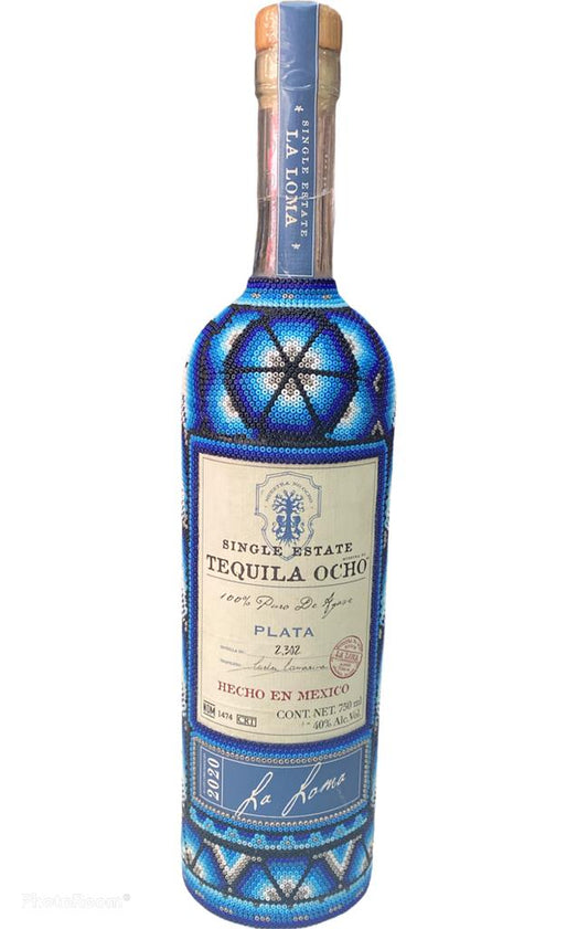 TEQUILA OCHO TEQUILA PLATA LIMITED HUICHOL EDITION 750ML LIQ