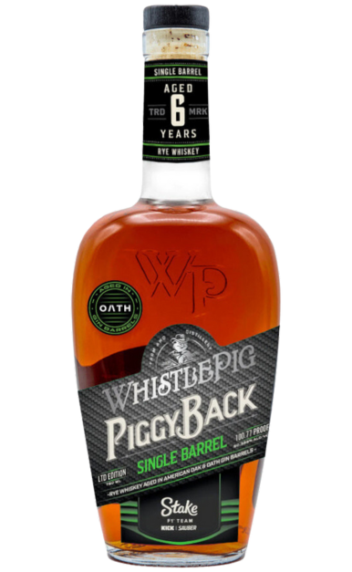 WHISTLEPIG PIGGY BACK BOURBON WHISKEY SINGLE BARREL STAKE F1 TEAM LIMITED EDITION VERMONT 750ML LIQ